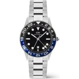 Daniel Wellington Iconic Gmt Link Black Blue Ceramic Bezel S DW00600921 Kol Saati - Siyah