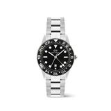 Daniel Wellington Iconic Gmt Link Black Ceramic Bezel Gümüş Çelik Erkek Kol Saati - Siyah