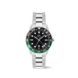 Daniel Wellington Iconic Gmt Link Black Green Ceramic Bezel Gümüş Çelik Erkek Kol Saati - Yeşil