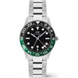 Daniel Wellington Iconic Gmt Link Black Green Ceramic Bezel S DW00600920 Kol Saati - Siyah