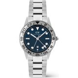 Daniel Wellington Iconic Gmt Link Brushed Bezel S DW00600922 Kol Saati - Mavi