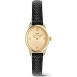 Daniel Wellington Ophelia Mini Black Lizard Unitone Guilloché G DW00600897 Kol Saati - Altın
