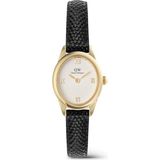 Daniel Wellington Ophelia Mini Black Lizard White Guilloché G DW00600890 Kol Saati - Altın