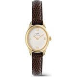 Daniel Wellington Ophelia Mini Dark Brown Lizard White Guilloché G DW00600891 Kol Saati - Beyaz