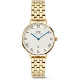 Daniel Wellington Petite 28 Roman Numerals Date 5-Link White G DW00600857 Kol Saati - Beyaz