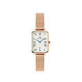 Daniel Wellington Quadro 20x26 Roman Numerals Date Melrose White Rg Rose Gold Çelik Kadın Kol Saati - Pembe Altın