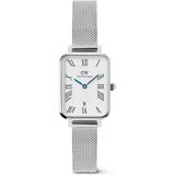 Daniel Wellington Quadro 20X26 Roman Numerals Date Sterling White S DW00600863 Kol Saati - Gümüş - Mavi