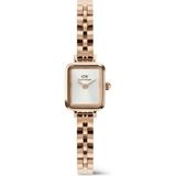 Daniel Wellington Quadro Mini 15.4X18.2 Arch 3-Link White Sunray Rg DW00600847 Kol Saati - Rose Gold