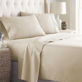 Danjor Linens 4 Parça Otel Lüks Yumuşak 1800 Serisi Premium Yatak Çarşafı Seti, Derin Cepler, Hipoalerjenik, Kırışıklık ve Solmaya Dayanıklı Yatak Seti (İkiz, Krem)