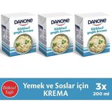 Danone 200 ml x3 Bitkisel Yağlı Kremsos Yemek ve Soslar İçin Pratik Vegan Krema