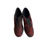 DANS AYAKKABISI - TÜM DANSLAR İÇİNDİR. 4 CM KIRMIZI SİYAH DESENLİ (EU Ayakkabı Beden Sistemi, Yetişkin, Sayısal, Orta, 36)