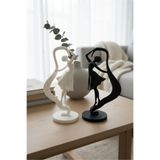 Dans Biblo | Siyah-Beyaz Balerin Biblo Seti | Sanatsal Ev Hediyesi | 15 cm | Plastik Beyaz 16 x 16