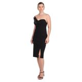 DANS Straplez Yırtmaçlı Midi Abiye Elbise, 36, 8152720251864, Siyah, Kadın