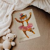 Dansçı Kaplan Çocuk Odası Duvar Posteri Çerçeveli Tablo Duvar Dekorasyonu - 30 x 40 - Çerçevesiz Poster