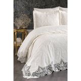 Danteel Home Harem Gipürlü Yatak Örtüsü 3 Parça (Krem) - Ekru - 240 x 250 cm