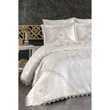 Danteel Home Nihan Gipürlü Yatak Örtüsü 3 Parça (Krem) - Ekru - 240 x 250 cm