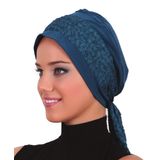 DANTEL BANDANA PETROL HAZIR TÜRBAN TESETTÜR BONE