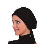 DANTEL BANDANA SİYAH HAZIR TÜRBAN TESETTÜR BONE