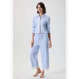Dantel detaylı çizgili pijama takımı