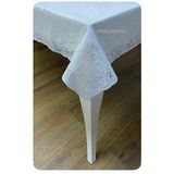Dantel işleme görünümlü yuldız çiçek pano desenli lüks kenarlı pvc dikdörtgen muşamba masa örtüsü 122 x 153 cm