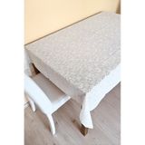 Dantel Motifli Muşamba Masa Örtüsü 120 X 150 Cm - Beyaz Renk-çiçek