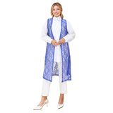 Dantel Örme Kadın Yelek Dar kesimdir Önü Açık Giyilir (Saks, L)