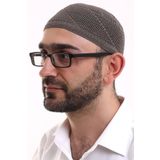 Dantel Pamuklu Triko Makine Örme Takke Açık Kahve