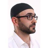 Dantel Pamuklu Triko Makine Örme Takke Siyah