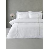 Dantela Amber Nakışlı Pamuk Saten Çift Kişilik Nevresim Takımı - Bej - 200 x 220 cm