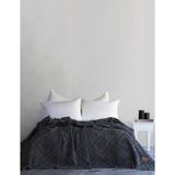 Dantela Carro %100 Pamuk Waffle Çift Kişilik Yatak Örtüsü & Pike 240x260 Cm Anrasit - Antrasit - 240 x 260 cm