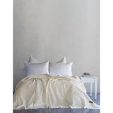 Dantela Carro %100 Pamuk Waffle Çift Kişilik Yatak Örtüsü & Pike 240x260 Cm Krem - 240 x 260 cm