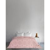 Dantela Carro %100 Pamuk Waffle Çift Kişilik Yatak Örtüsü & Pike 240x260 Cm Pudra - 240 x 260 cm
