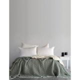 Dantela Cedric Dolgulu Yıkamalı %100 Pamuk Çift Kişilik Yatak Örtüsü & Pike 230x240 Cm Haki - 230 x 240 cm