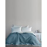 Dantela Cedric Dolgulu Yıkamalı %100 Pamuk Çift Kişilik Yatak Örtüsü & Pike 230x240 Cm Lacivert - 230 x 240 cm