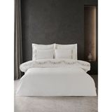 Dantela Miel Nakışlı Pamuk Saten Çift Kişilik Nevresim Takımı - Krem - 200 x 220 cm