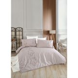 Dantela Nakışlı Poplin Saten Bej Nevresim Takımı - Lia - 200 x 220 cm