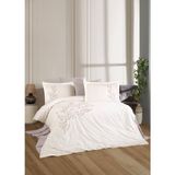 Dantela Nakışlı Poplin Saten Krem Nevresim Takımı - Soul - 200 x 220 cm