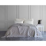 Dantela Notte Fitilli Yatak Örtüsü - Açık Gri - 240 x 260 cm