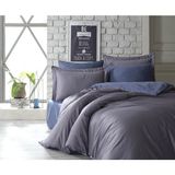 Dantela Pamuk Saten Double Face Tek Kişilik Nevresim Takımı - Mavi - 160 x 220 cm
