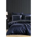 Dantela Pamuk Saten Nakışlı Çift Kişilik Nevresim Takımı - Nüans - Lacivert - 200 x 220 cm