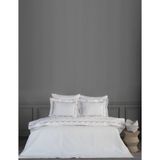 Dantela Petra Nakışlı Pamuk Saten Nevresim Takımı - Krem - 200 x 220 cm