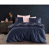 Dantela Piraye Nakışlı Nevresim Takımı - 200 x 220 cm - Lacivert