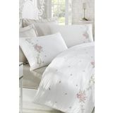 Dantela Rosenna King Size Krem 220x240 cm Nakışlı Pamuk Saten Nevresim Takımı
