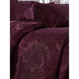 Dantela Simay Şönil Jakarlı Yatak Örtüsü - 260 x 260 cm - Bordo