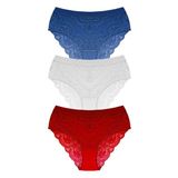 Dantelli Arkası Transparan Büyük Beden Bikini Külot 3'lü Paket-2