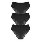 Dantelli Arkası Transparan Büyük Beden Bikini Külot 3'lü Paket-3