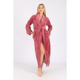 Dantelli Bambu Cotton Triga Bornoz - XL - Mürdüm