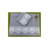 Dantelli Çeyizlik Gri Çift Kişilik Nevresim Takımı