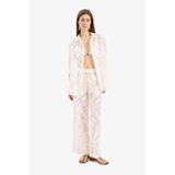 Dantelli Esnek Belli Beyaz Plaj Pantolonu-Fall in Love