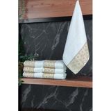 Dantelli Güpürlü Lüks%100 Pamuk Çeyizlik 6 lı El Yüz Havlu Seti 40X70 - Sarı - 4400